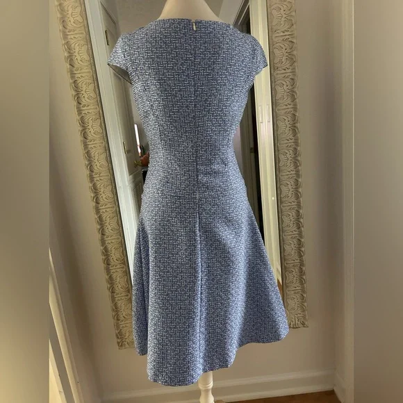 Anne Klein Blue Textured Midi Dress - Picture 4 of 8